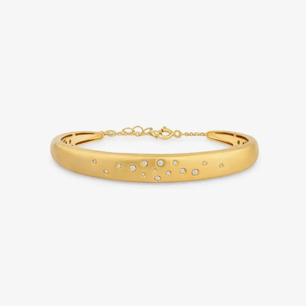 Bracelete 1 Com Topázio Em Prata 925 Com Banho De Ouro Amarelo 18k